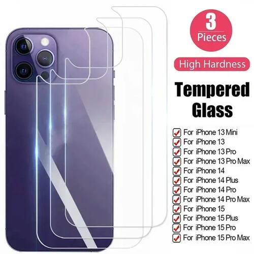 1/3PCS Back Tempered Glass For iPhone 13 Mini 13 14 15 16 Pr