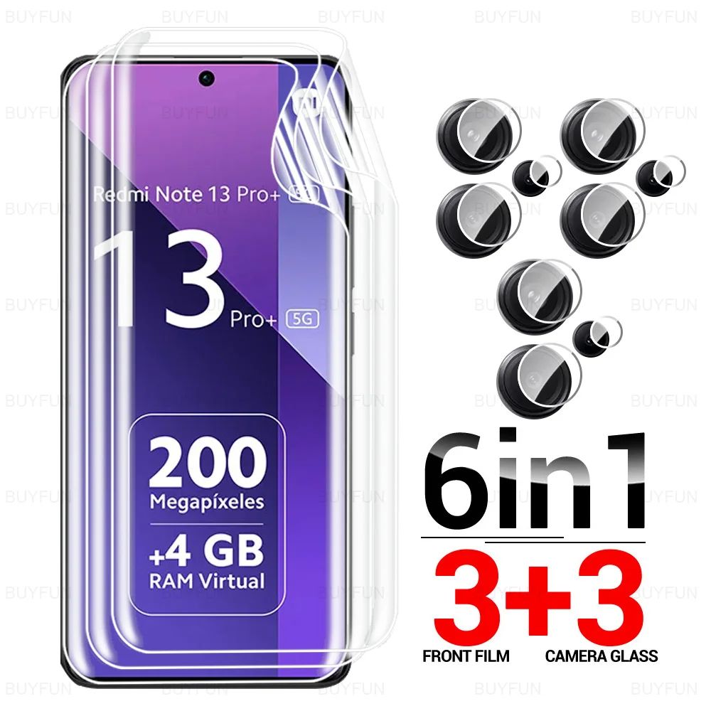 6in1 Curved Soft Hydrogel Film For Xiaomi Redmi Note 13 14 P