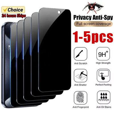 1-5Pcs Full Cover Privacy Screen Protector For iPhone 16 15