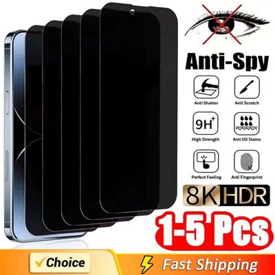 1-5Pcs Full Cover Privacy Screen Protector For IPhone 16 15