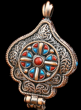 名族风男女嘎乌盒尼泊尔风随身佛盒十字金刚杵项链吊坠礼物项链