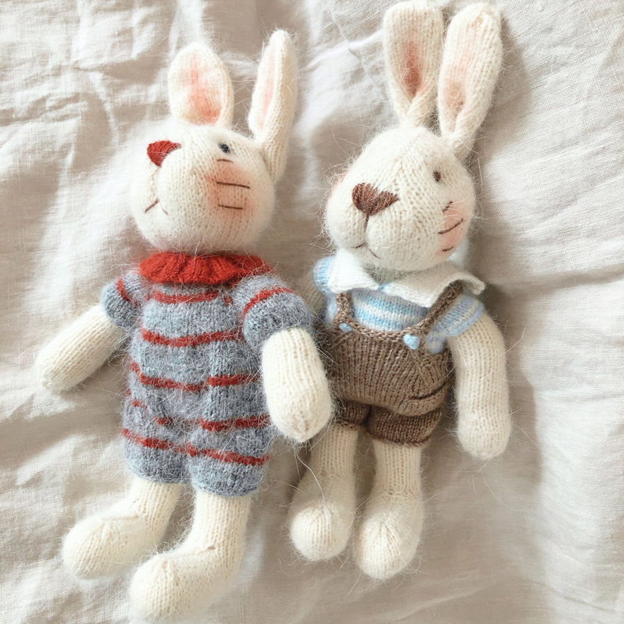 自制棒针兔子玩偶diy材料