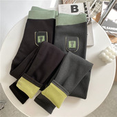 2025冬新款 女 小猫口袋牛油果润肤加绒加厚弹力外穿显瘦棉质打底裤