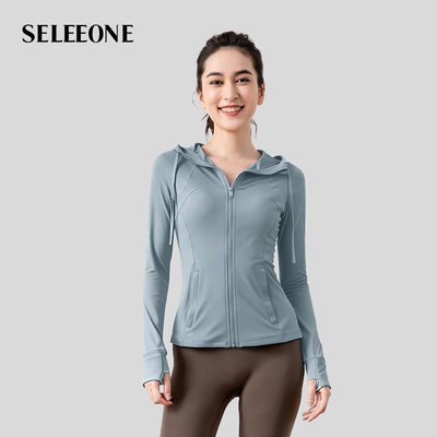 SELEEONE连帽瑜伽女高弹运动外套