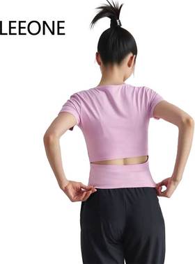 SELEEONE后背开口时尚设计辣妹户外运动短袖健身亲肤T52016