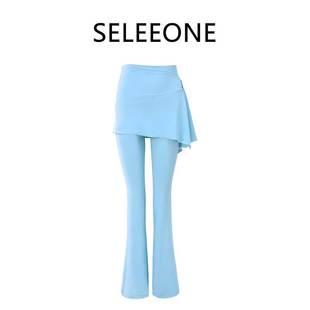 SELEEONE薄款带屁帘假两件瑜伽普拉提臀训练健身运动套装52046