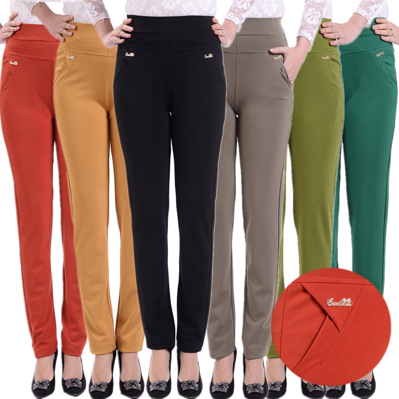 中老年女裤妈妈夏季薄款彩色休闲裤九分裤弹力大码妈妈修身七分裤在类目 女装/女士精品, 裤子, 休闲裤中 - 来自Buy2taobao.com提供专业的淘宝代购服务