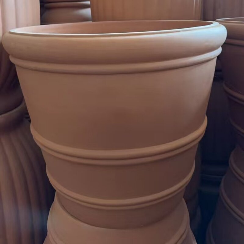 红陶粗陶陶罐特大口径别墅庭院景观花盆特大号简约粗陶无釉种树盆