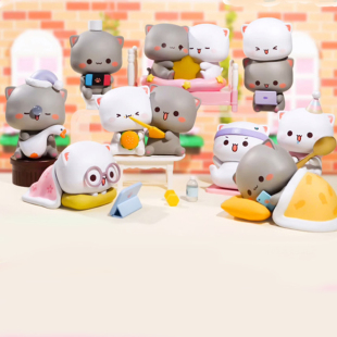 正版 蜜桃猫盲盒第四弹恋恋似蜜桃系列手办公仔可爱情侣玩偶摆件