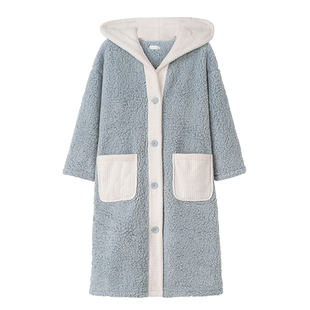 【清仓捡漏】妮狄娅女冬季珊瑚绒睡衣睡袍保暖男士秋冬家居服套装