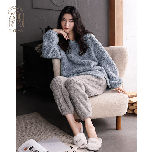 妮狄娅秋冬季珊瑚绒家居服套装