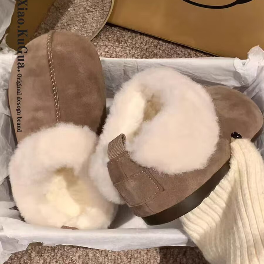 毛绒绒雪地靴冬季保暖勃肯鞋