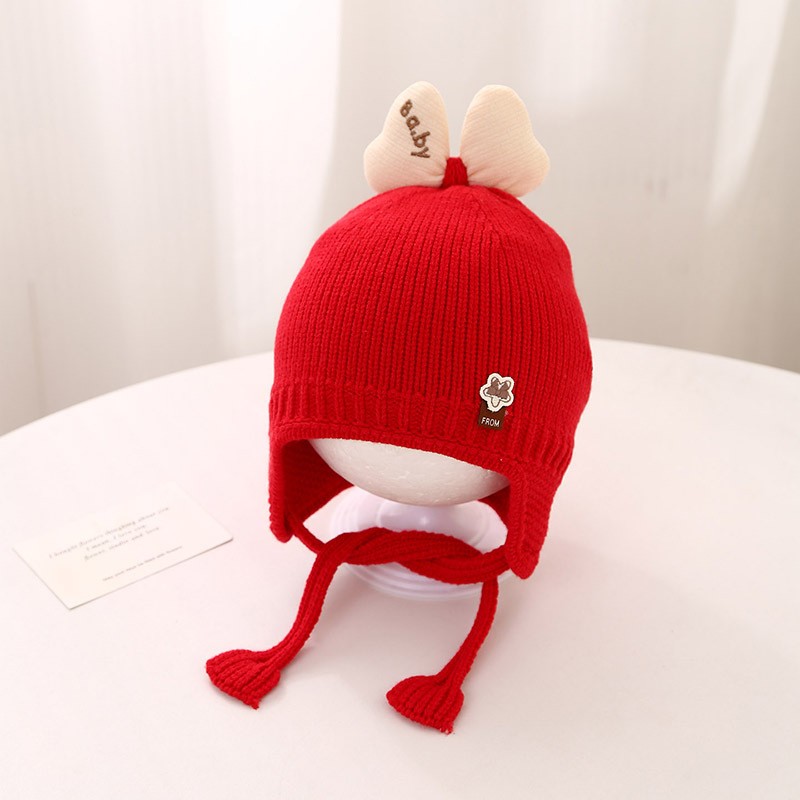 宝宝护耳保暖针织帽女童秋冬款