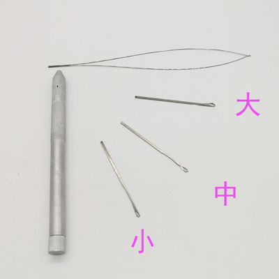 鱼线木柄勾针串珠器接发银色