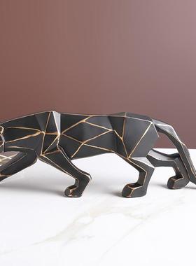 金钱豹摆件办公室桌面创意