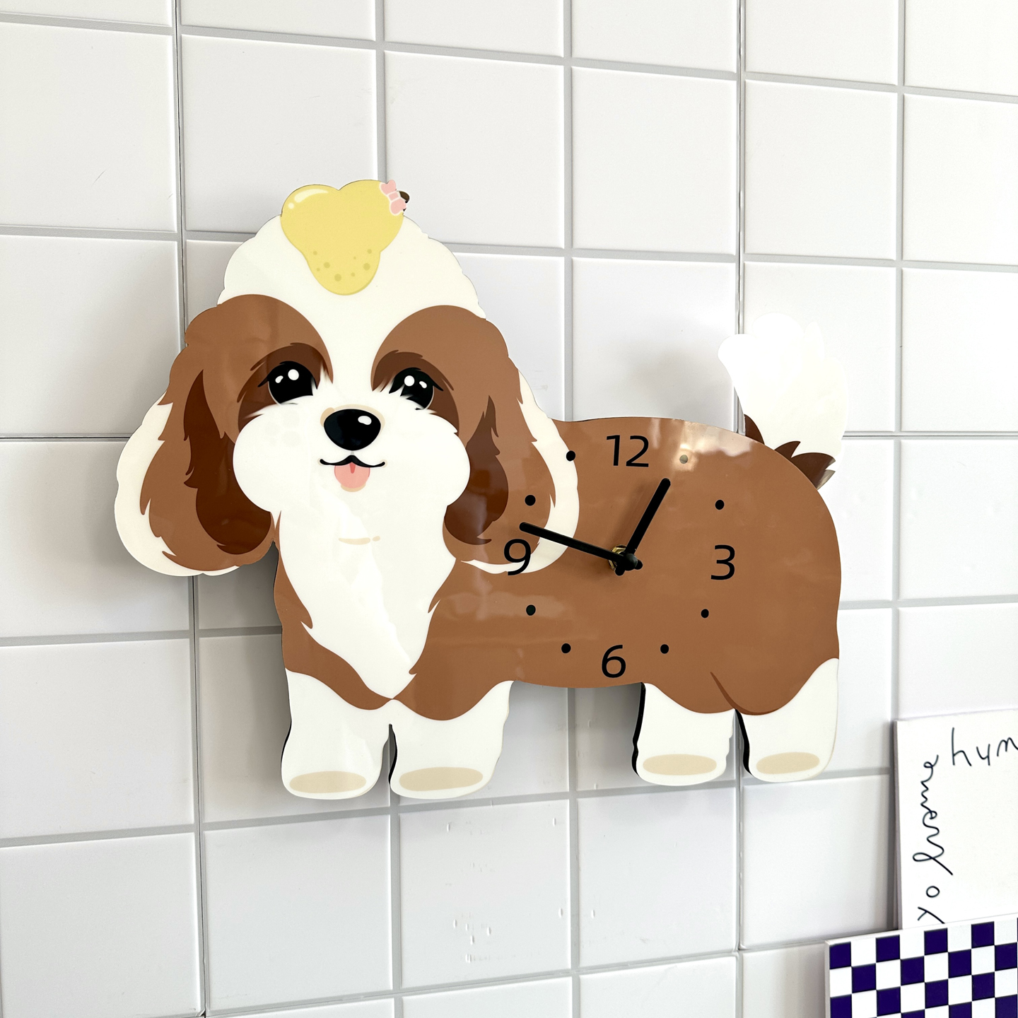 可卡布狗狗尾巴会摆动挂钟