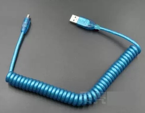 包邮 type-c螺旋线 micro安卓数据线 机械键盘mini USB 磁环屏蔽
