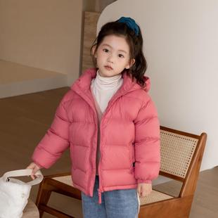 粉色2025新款儿童羽绒服短款男童女童中大童宝宝加厚洋气冬装外套