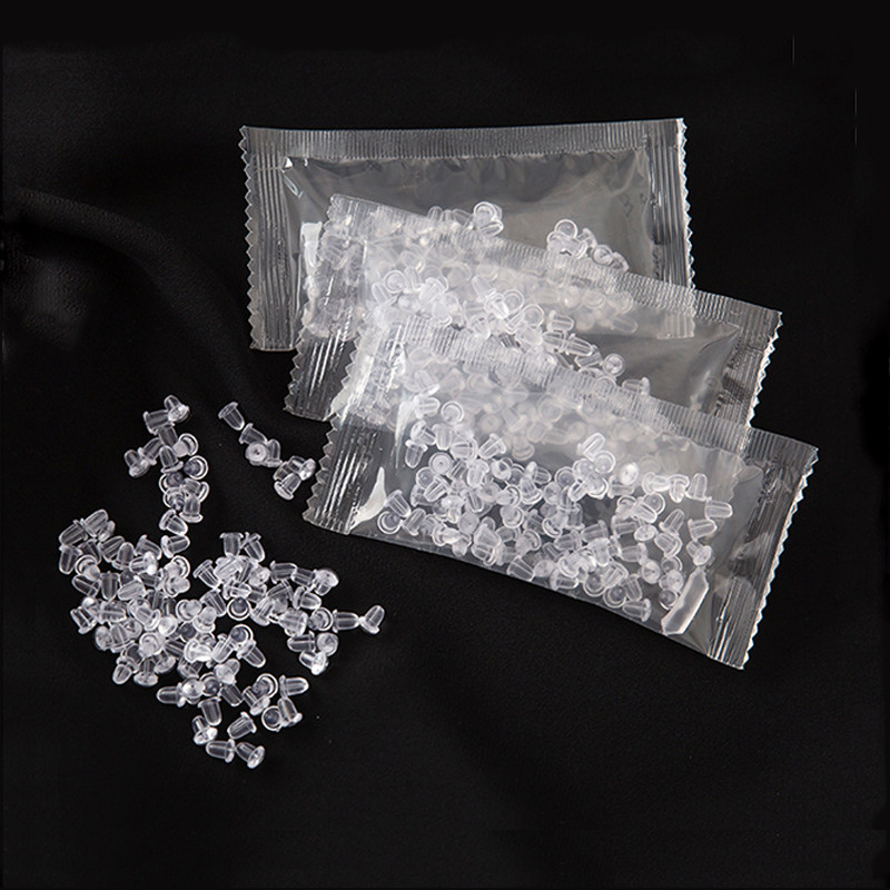 耳堵睡觉硅胶耳钉塞防掉耳帽耳钉后塞耳扣软胶透明耳环胶塞堵头