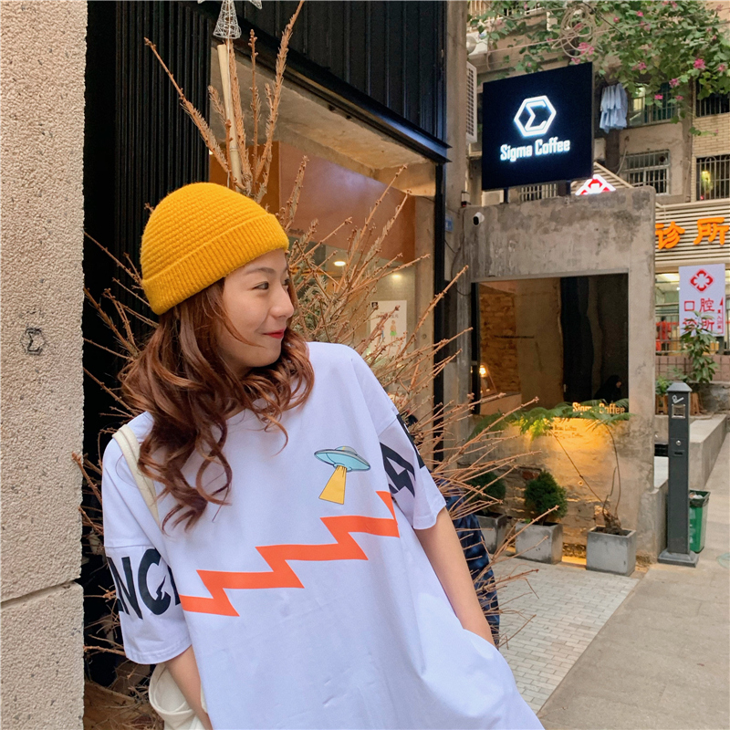 實拍網紅夏裝街頭韓國學生短袖T恤女口袋上衣女