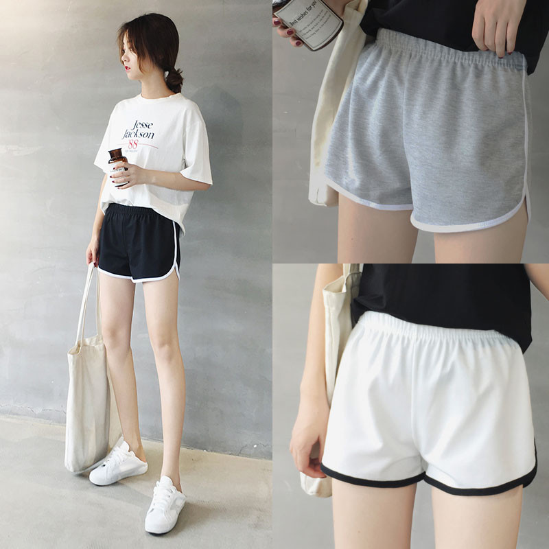 Shorts women's summer thin sports cotton new pajamas loose fitness running wide leg pants