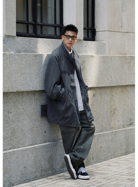 Batterup春秋新款风衣日系复古M65宽松休闲工装长款夹克外套男潮