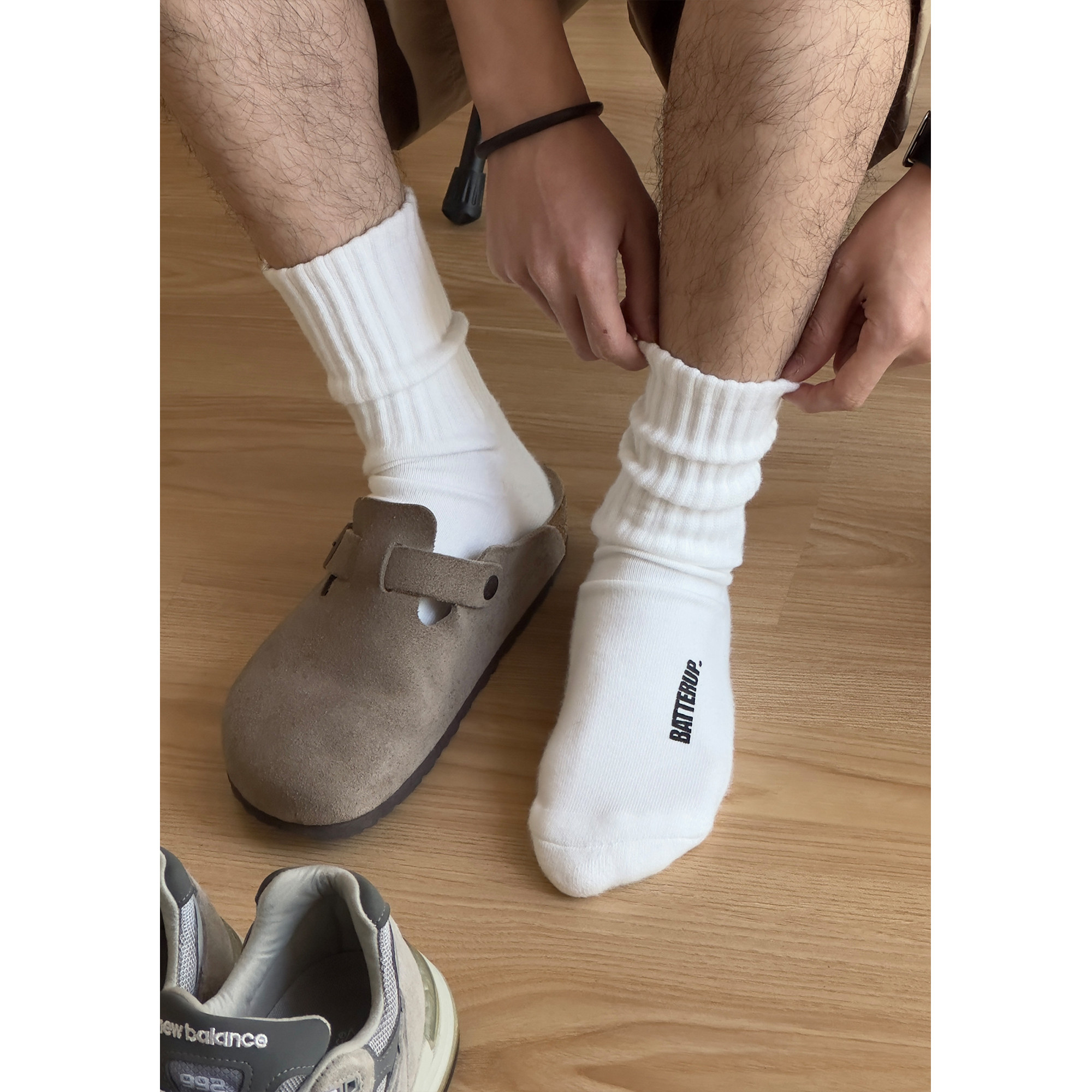 Batterup纯棉白色百搭中长筒加厚毛巾底休闲运动长袜,女士内衣/男士内衣/家居服,中筒袜,淘宝优惠券,粉丝福利购,淘宝优惠卷