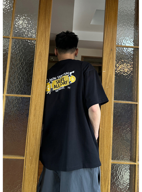 Batterup2024新款日系宽松纯棉街头滑板涂鸦印花休闲短袖T恤男夏