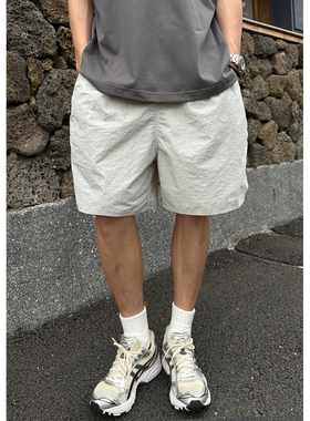 Batterup25日系复古五分裤宽松黑色简约速干休闲运动短裤男夏季潮