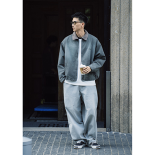 Batterup秋冬新款夹克日系宽松水洗做旧工装休闲短款棉服外套男潮