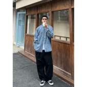 衬衫 Batterup春秋新款 牛仔外套日系宽松水洗做旧休闲长袖 男潮牌