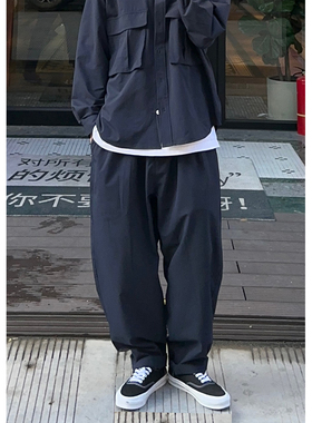 Batterup2025春秋长裤日系cityboy宽松锥形垂感速干休闲裤男潮牌