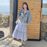 新款连衣裙牛仔外套套装239-2516单裙p135k198外套p145k218，女装短外套，浙宝239