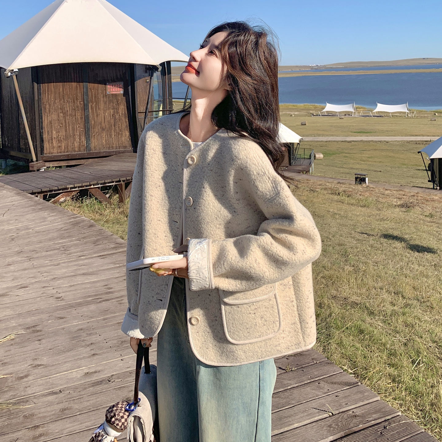 新款羊羔毛外套239-25112-p185k278，女装短外套，浙宝239