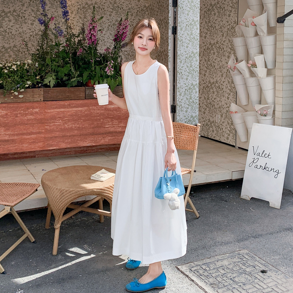 法式浪漫温柔风设计感简约百搭背心裙夏季2025新款白色淡人连衣裙，商品下架区商品下架区，浙宝239
