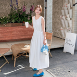 法式浪漫温柔风设计感简约百搭背心裙夏季2025新款白色淡人连衣裙，商品下架区，浙宝239