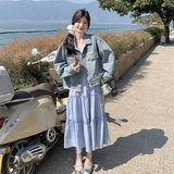 连衣裙牛仔外套两件套套装239-2516单裙p135k198外套p145k218，女装连衣裙，浙宝239