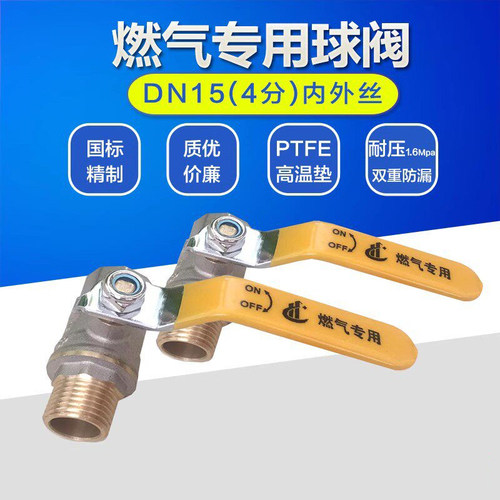 燃气表管道配件dn15长柄黄铜