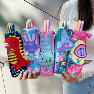 FH开学季 小学生卡通造型手拎大容量收纳笔袋软壳文具盒文件袋可A4