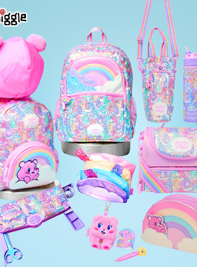smiggle澳洲carebears小学生儿童双肩卡通书包笔袋文具盒铅笔套装