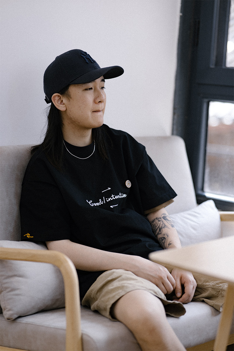 good intention好的意思310克纯色t恤男纯棉宽松重磅圆领短袖女夏