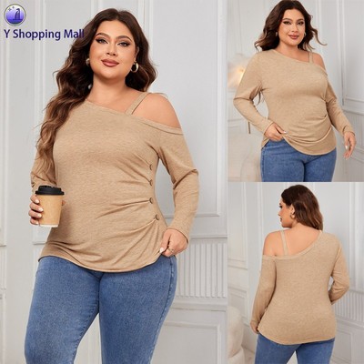 Plus Size Off-Shoulder Sleeveless Pullover Sexy Knit Sweater