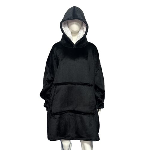 Winter Thick Lamb Fleece TV Blanket Hoodie Flannel Pajamas