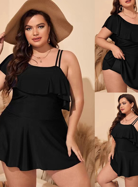 Asymmetric One-Shoulder Curvy Women Flirty Swimsuit Set 泳衣