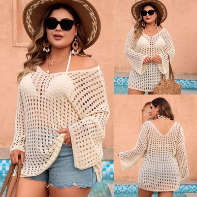 2026 Summer New Beach Cover-Up Knitted Top Bikini Outerwear