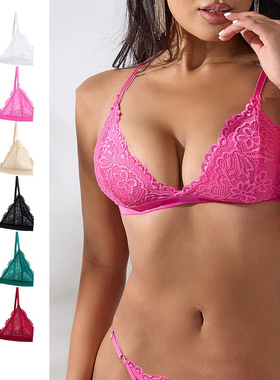 3pcs set Lace Underwire-Free Bras Wirefree Sexy Bra 蕾丝内衣