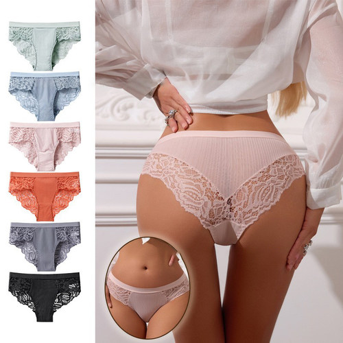 棉裆蕾丝内裤 Cotton Panties Sexy Panty Brief Women Underwear