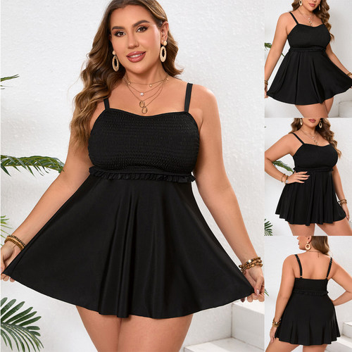 Plus Size Black Swimsuit Fashion Women Sling Bikini Swimwear