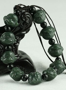 青玉男女款生肖猴手链