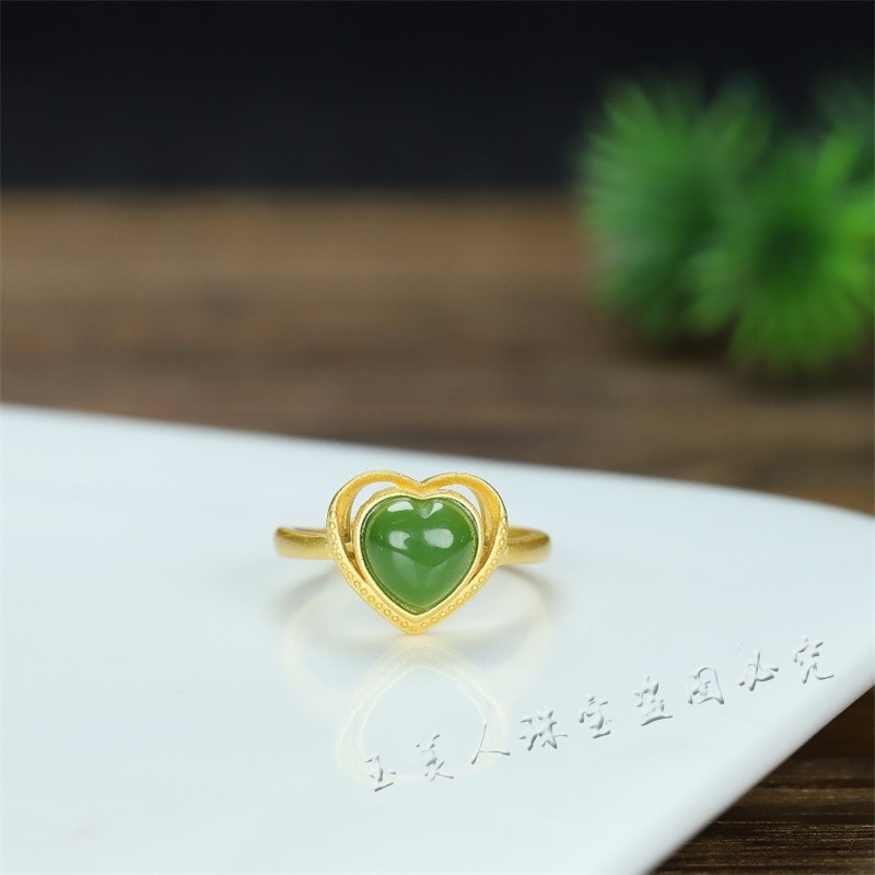 招财指环可调节天然和田玉